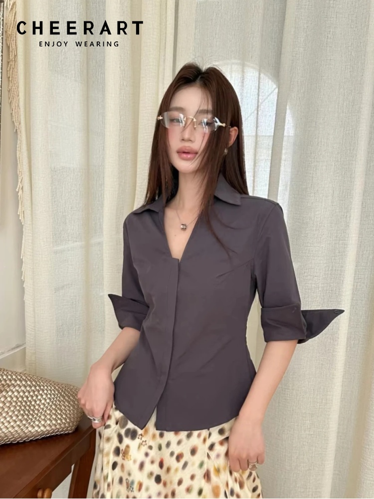 Women Formal Wear Korean - CHEERART Blouses et chemises pour femmes