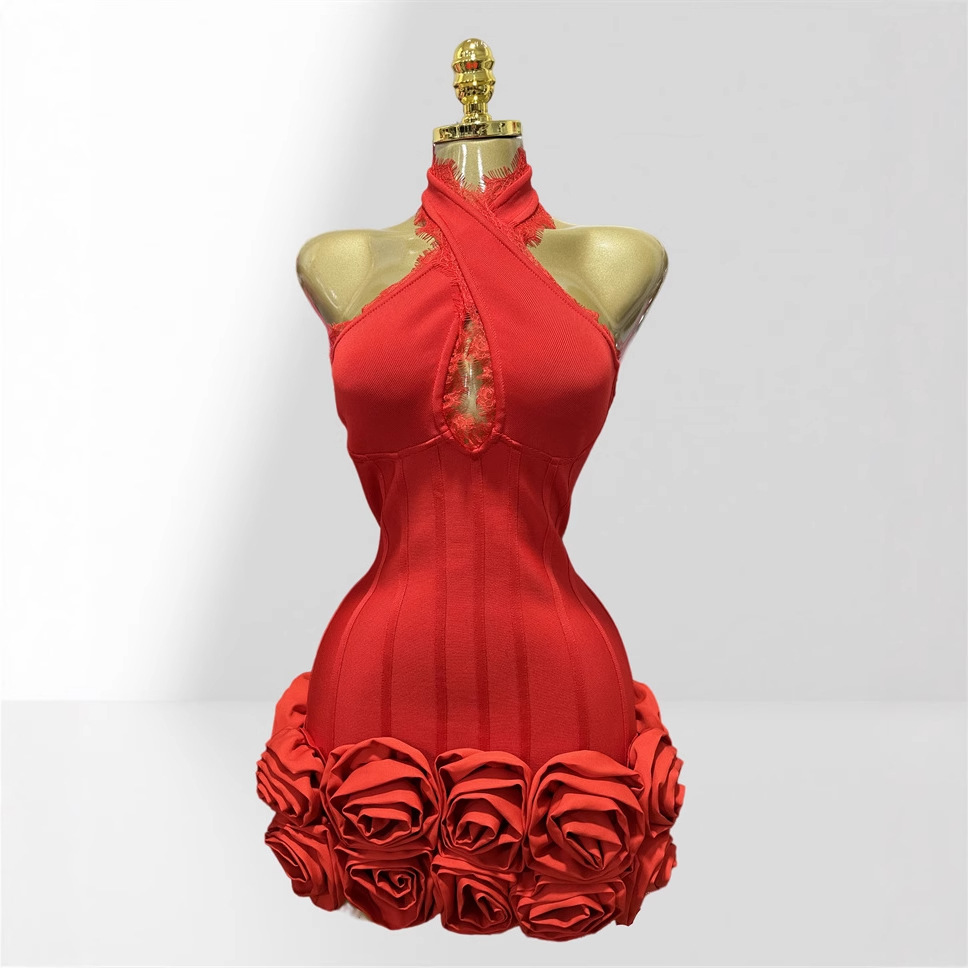 Women Formal Wear H&M - Robe mini bandage rouge ultra-courte, style