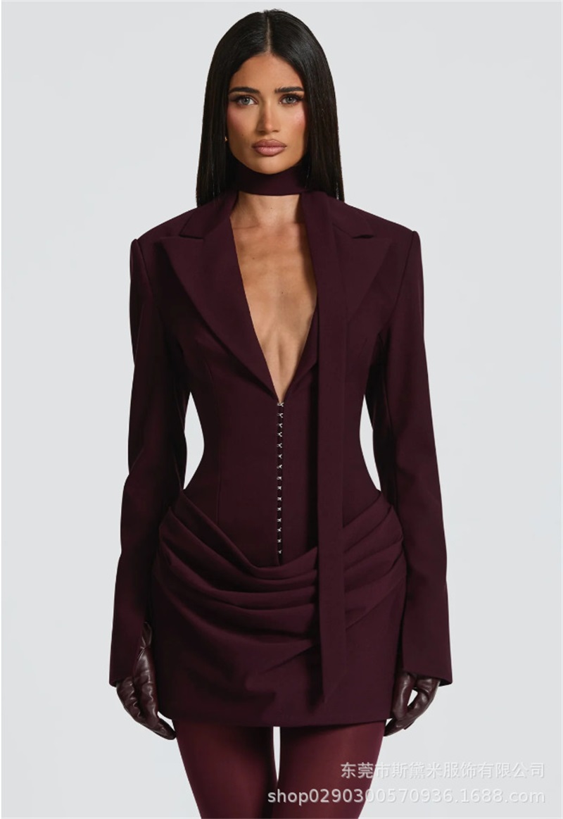 Women Formal Wear Coat - Longue écharpe femmes costume 1 pièce