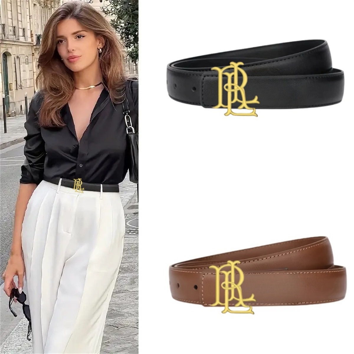 Women Formal Wear Belt - Ceinture élégante et fine en cuir
