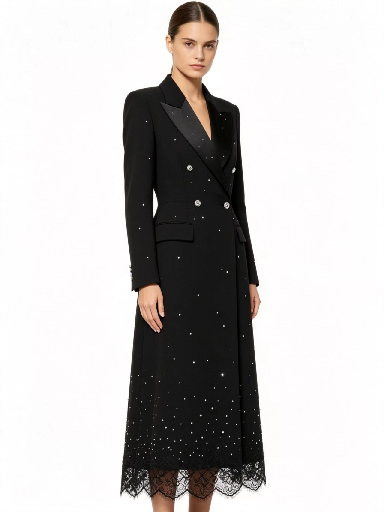 Women'S Formal Jackets To Wear With Dresses - Jupe longue élégante noire en cristaux