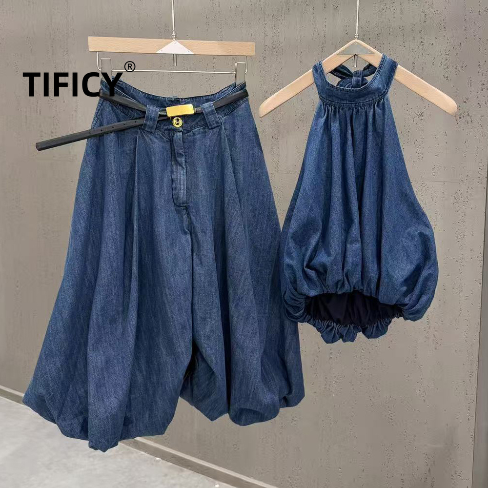 Women'S Formal Wear Pants - Ensemble 2 pièces en jean High
