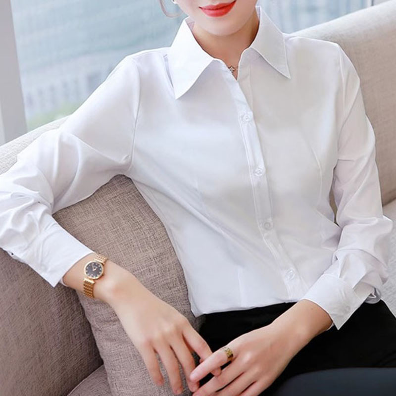 Women Formal Wear Korean - Chemisiers blancs ajustés pour femmes de