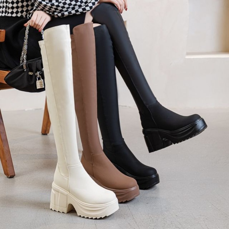 Bottes à talons larges et seme - Women Formal Wear Heels avis et prix