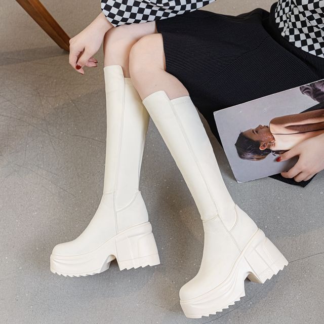 Bottes à talons larges et seme - Women Formal Wear Heels avis et prix