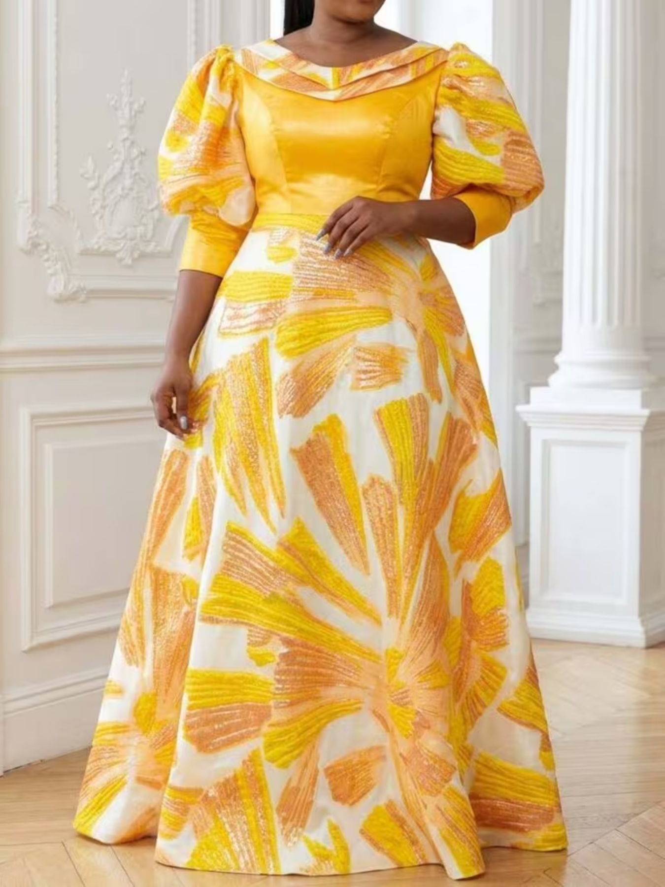 Robe longue en satin imprimé p - Women Formal Wear Dress avis et prix