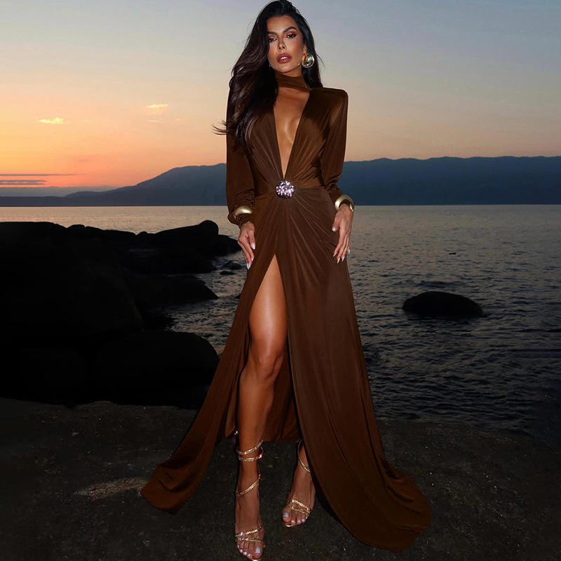 Robe de bal marron pour femmes - Women'S Holiday Formal Wear avis et prix