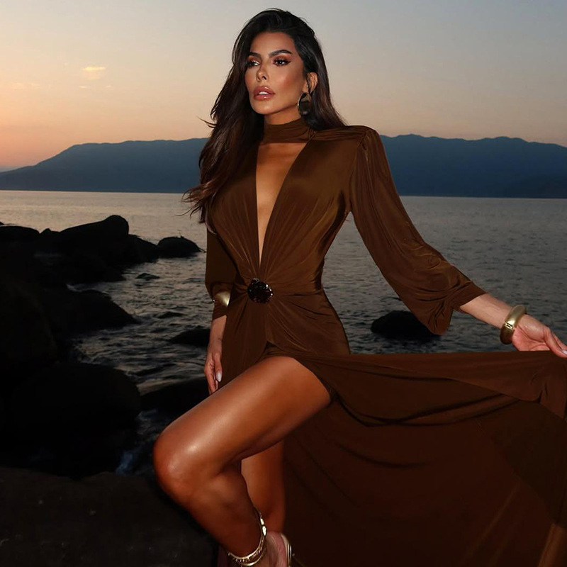 Robe de bal marron pour femmes - Women'S Holiday Formal Wear avis et prix