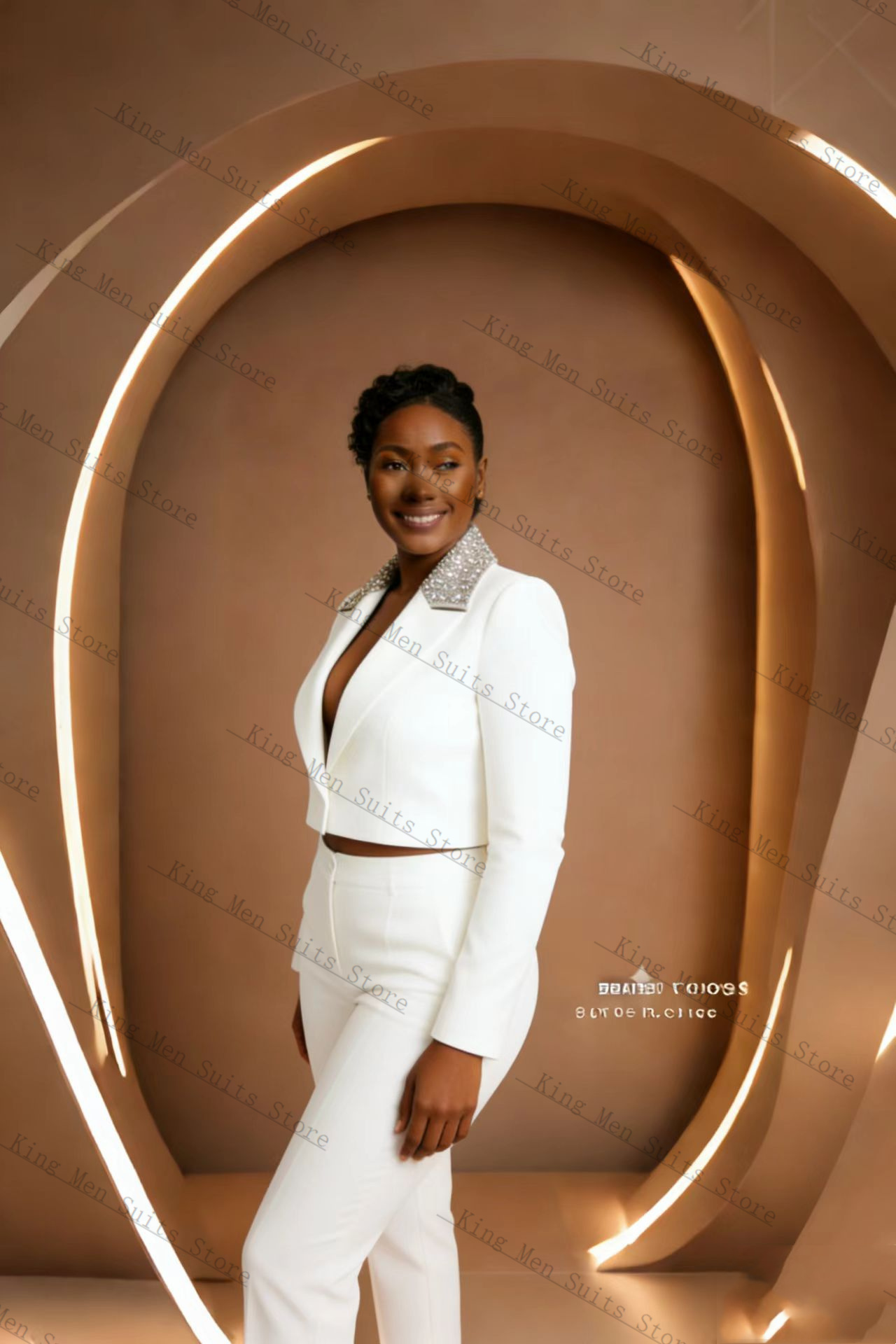 Ensemble tailleur blanc en sat - Women Formal Wear Belt avis et prix