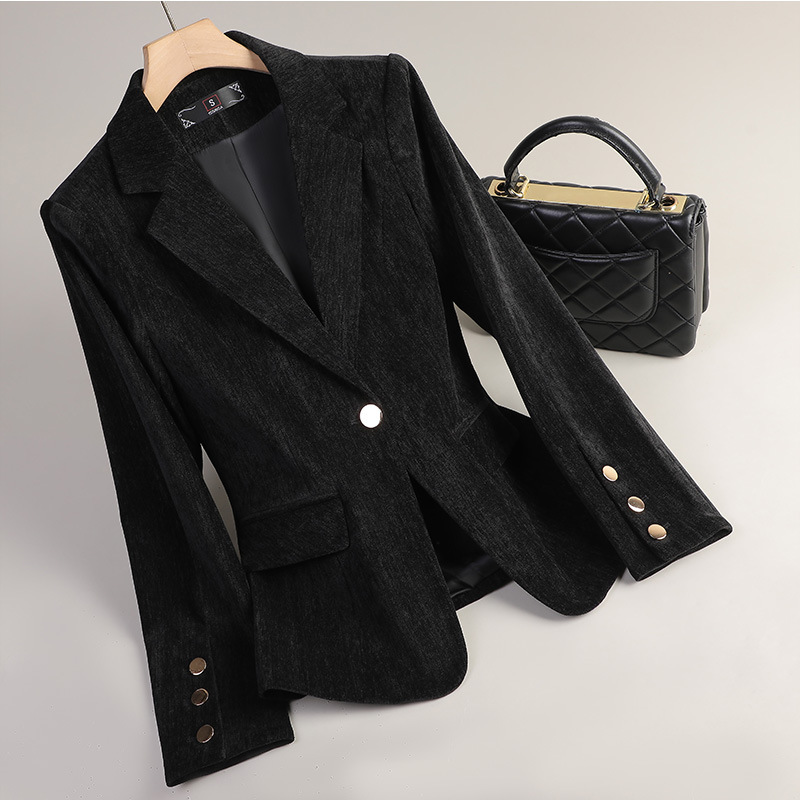 Blazer en velours jaune or pou - Women Formal Wear Coat avis et prix