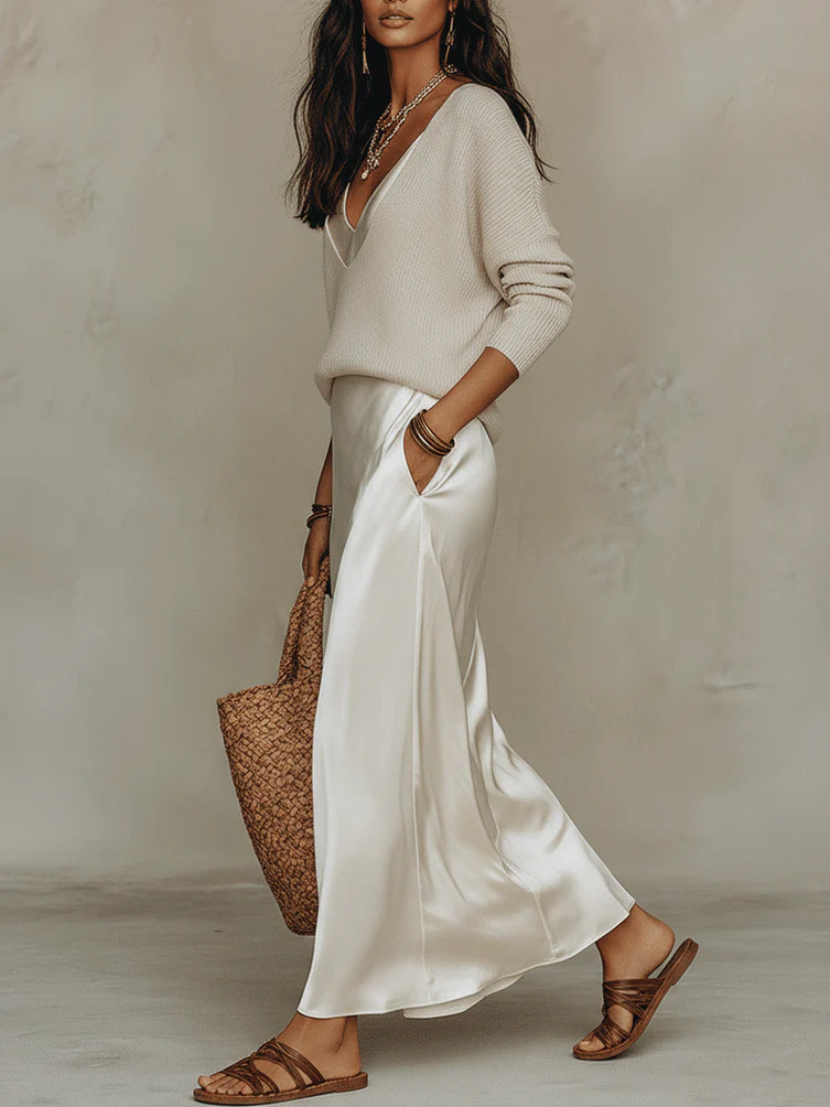 Robe longue en satin chic pour - Women Formal Wear Dress avis et prix
