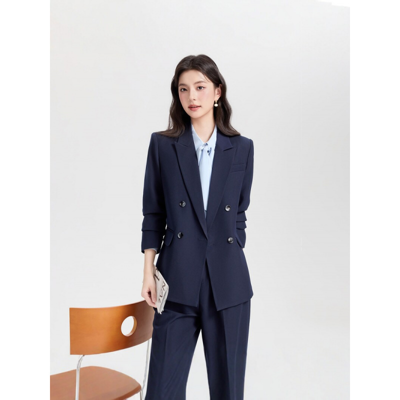 Costume d'affaires croisé bleu - Women Formal Wear Korean avis et prix