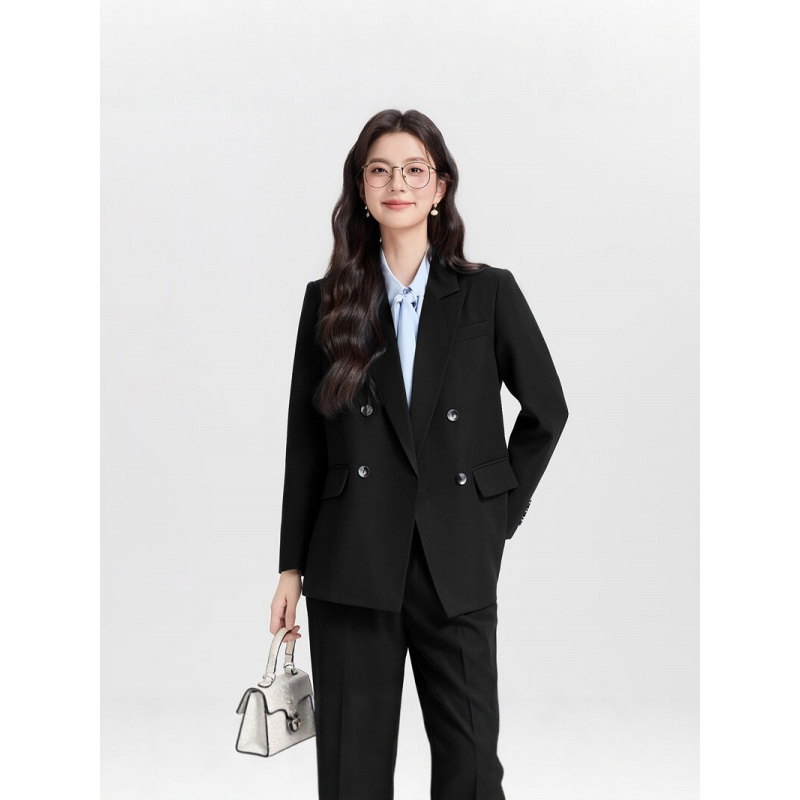 Costume d'affaires croisé bleu - Women Formal Wear Korean avis et prix