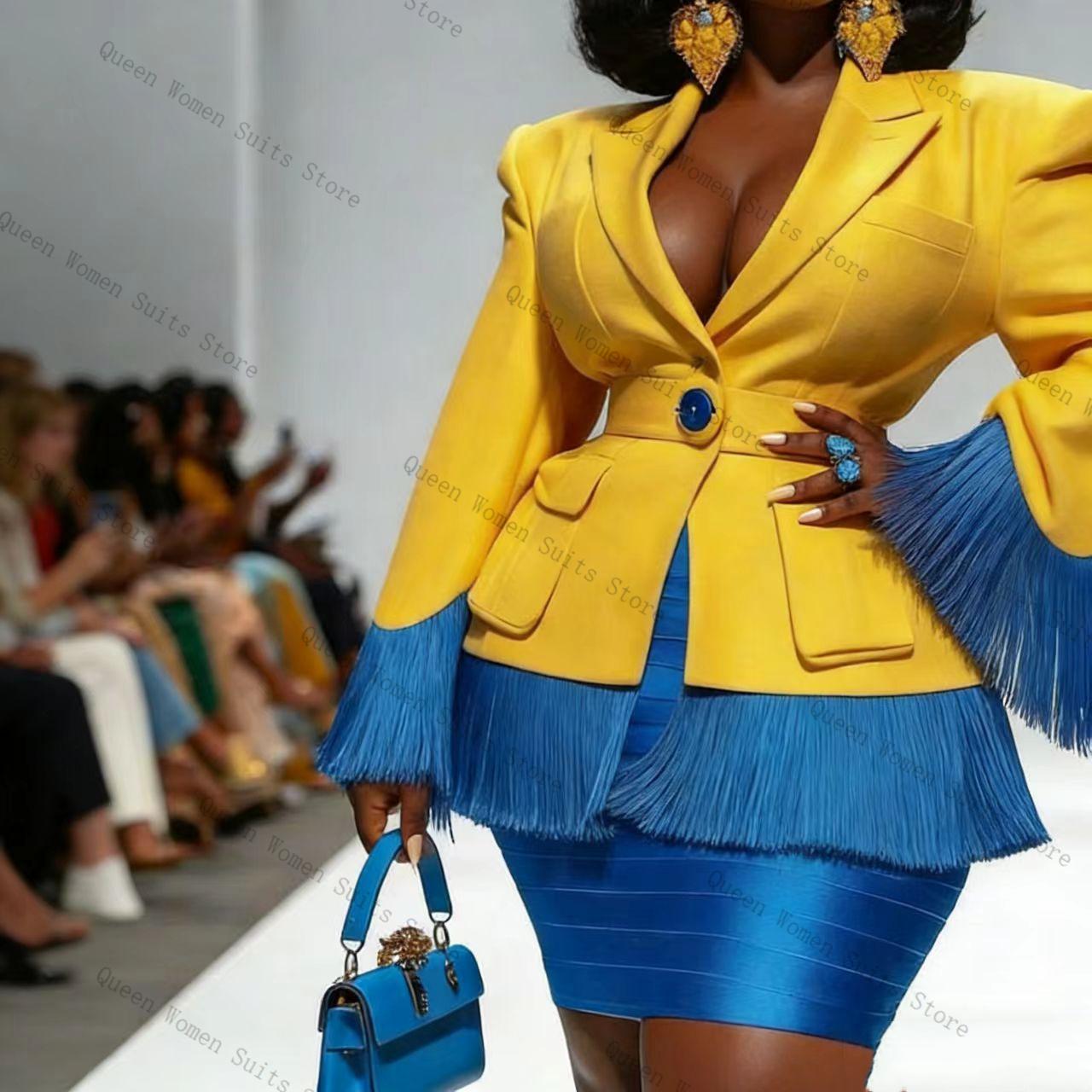 Ensemble jupe et blazer bleu à - Women'S Formal Jackets To Wear With Dresses avis et prix
