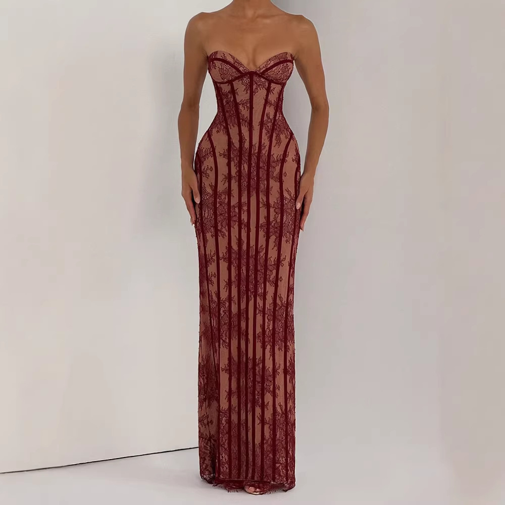 Robe longue moulante sans bret - Women Formal Wear Dress avis et prix