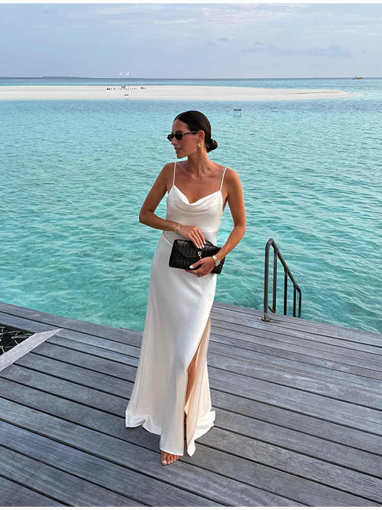 Robe longue élégante en satin  - Women'S Holiday Formal Wear avis et prix