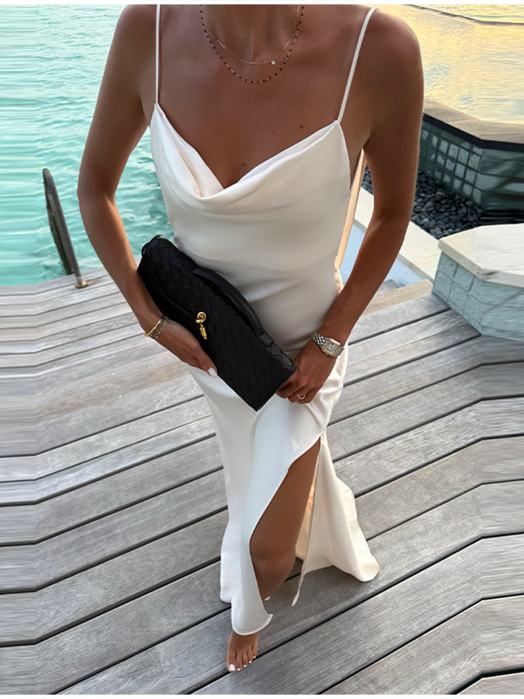 Robe longue élégante en satin  - Women'S Holiday Formal Wear avis et prix