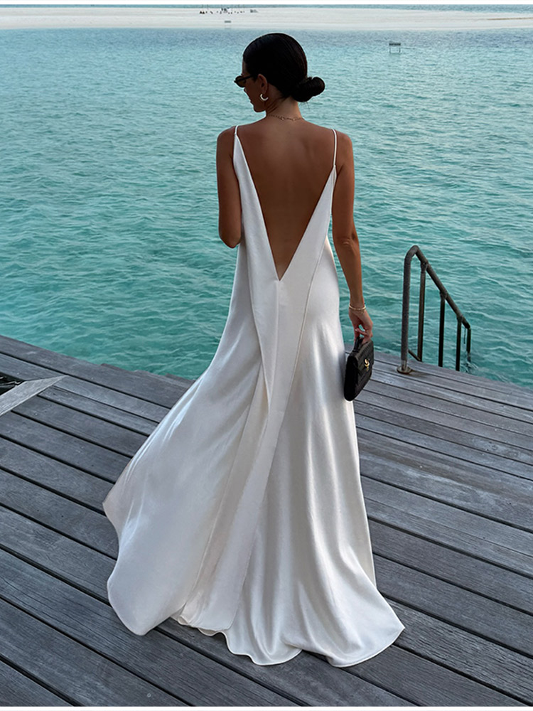 Robe longue élégante en satin  - Women'S Holiday Formal Wear avis et prix