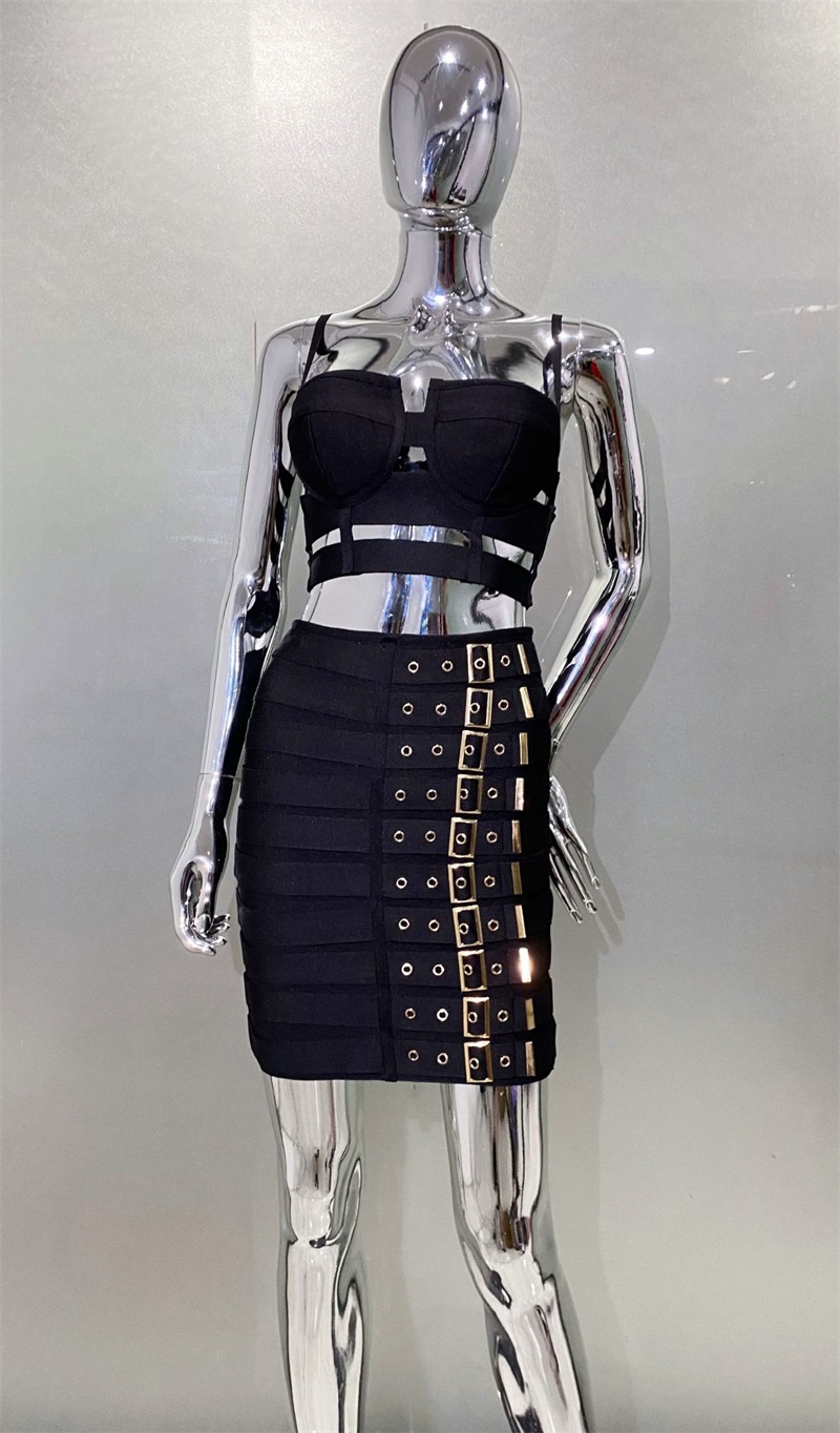 Robe de bal à bandes noire et  - Women Formal Wear Belt avis et prix